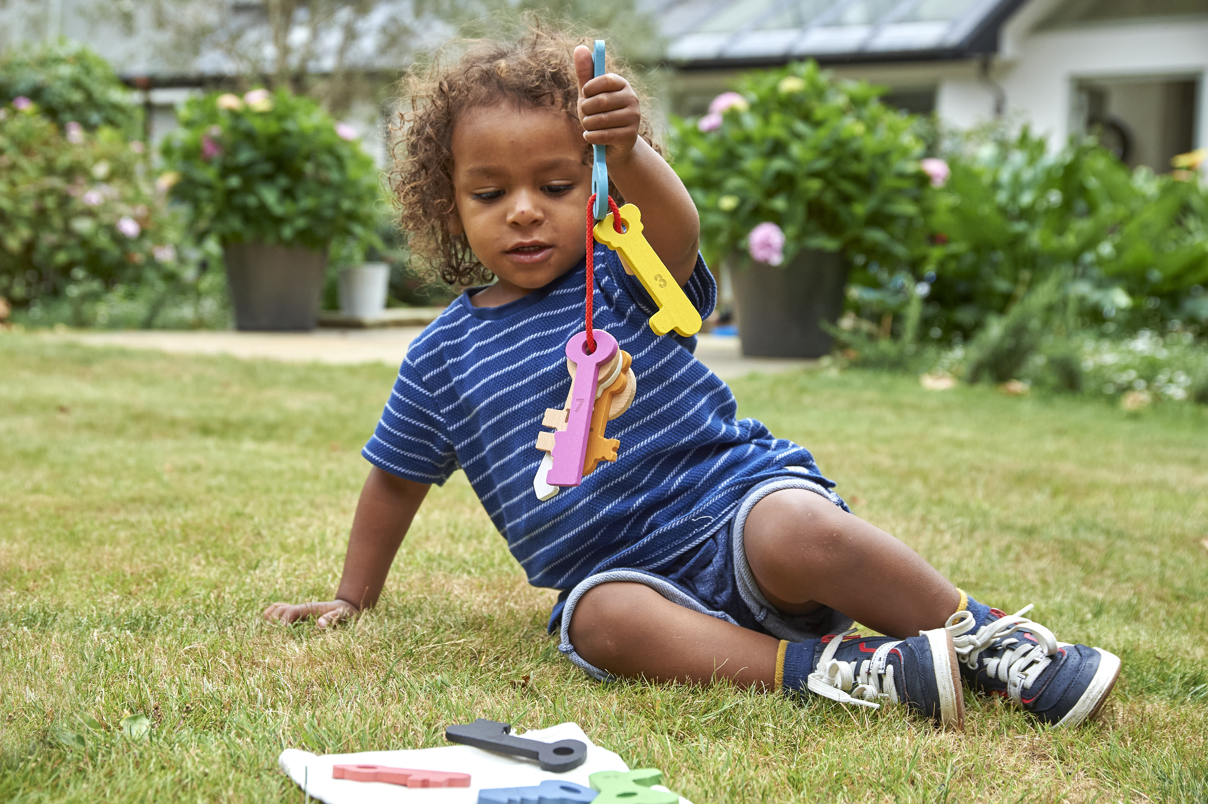 Buntes Schlüssel-Set aus Holz