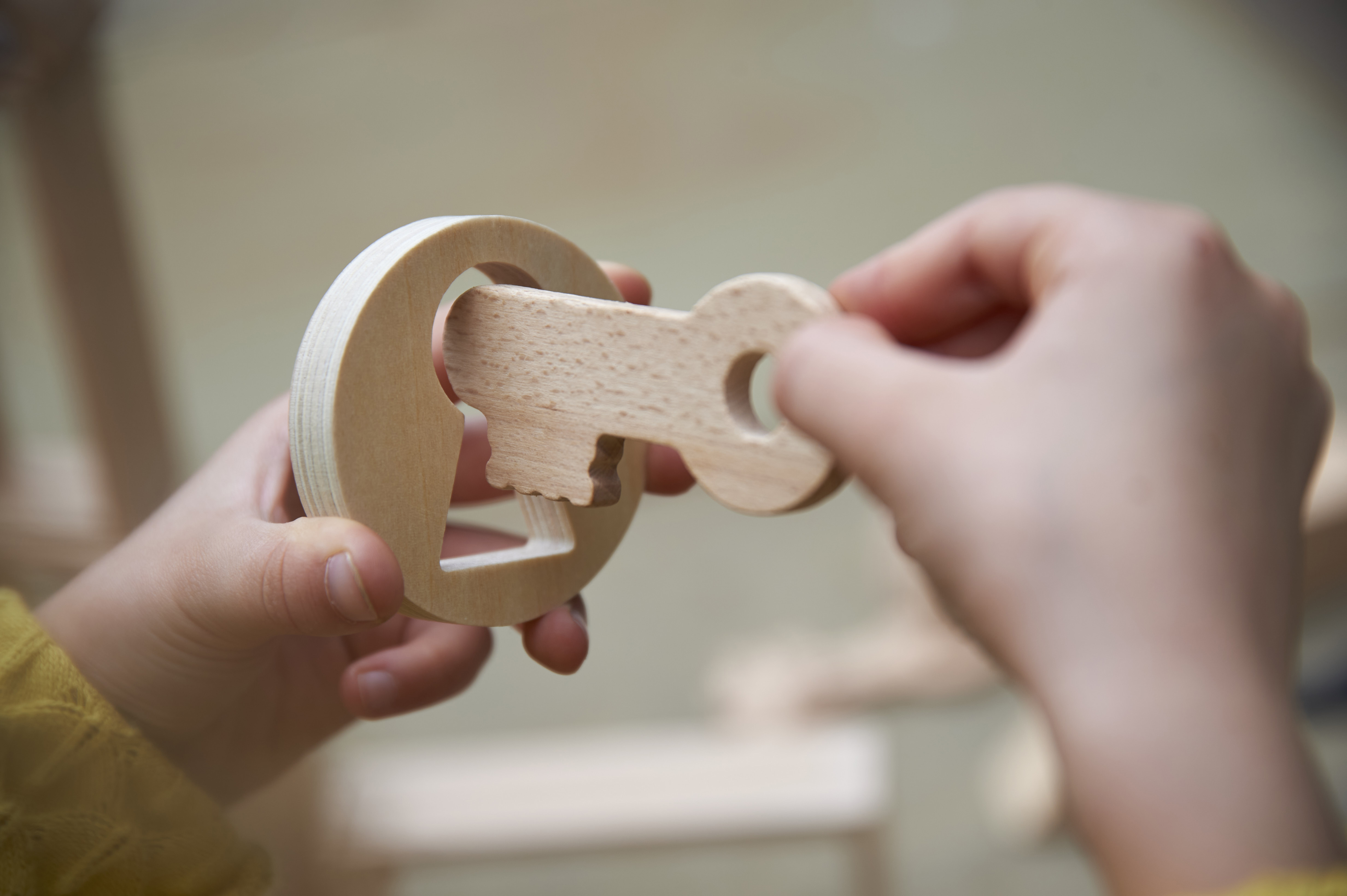 Buntes Schlüssel-Set aus Holz