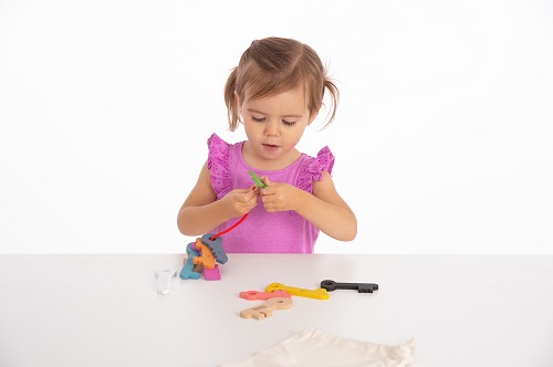 Buntes Schlüssel-Set aus Holz