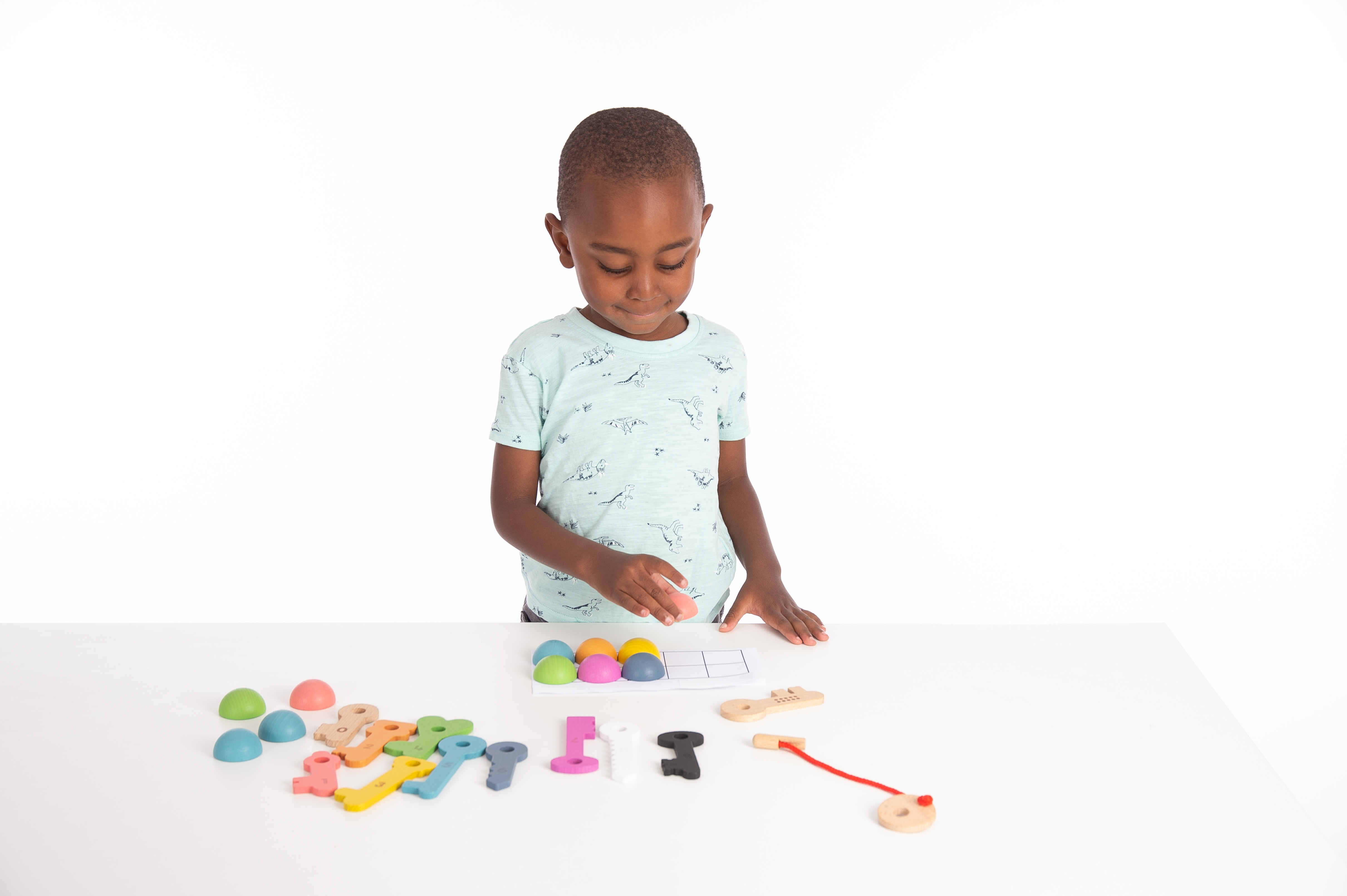 Buntes Schlüssel-Set aus Holz